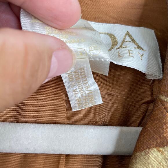 VTG Escada Margaretha Ley Bronze Gold 100% Silk Blazer Jacket Made in Germany 36 - Picture 12 of 16